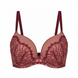Victoria's Secret Dream Angels Push Up Lace Bra Burgundy 36C Underwire